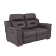 thumbnail image 1 of Titan Furnishings Modern Faux Leather Upholstered Loveseat in Brown, 1 of 8