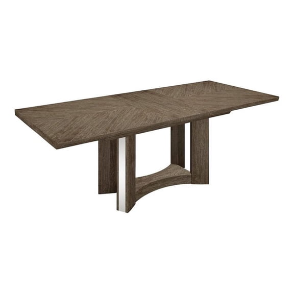 Titan Furnishings Modern Lacquer Wood Dining Table in High Gloss Gray