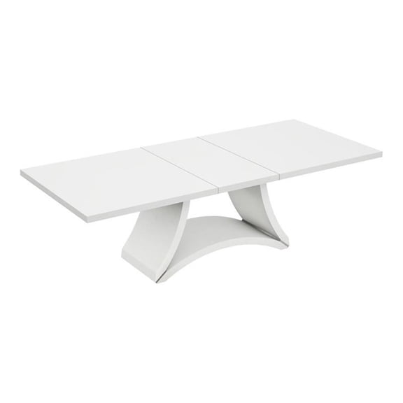 Titan Furnishings Modern Lacquer Wood Dining Table in High Gloss White