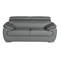 Titan Furnishings Modern Leather Upholstered Recliner Loveseat in Gray