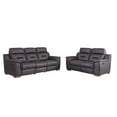 thumbnail image 1 of Titan Furnishings Modern Leather Upholstered Sofa & Loveseat Set in Brown, 1 of 18