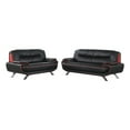 thumbnail image 1 of Titan Furnishings Modern Leather Upholstered Sofa and Loveseat in Black, 1 of 19