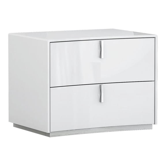 Titan Furnishings Polo Modern Lacquer Wood Nightstand in Gloss White