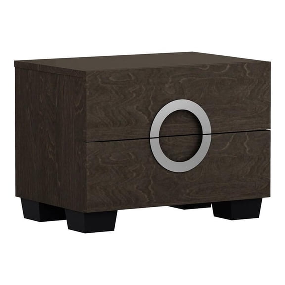 Titan Furnishings Rita Modern Lacquer Wood Nightstand in Gloss Gray Ash