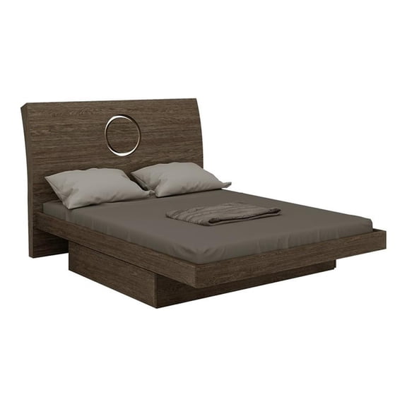 Titan Furnishings Rita Modern Lacquer Wood Queen Bed in Dark Gray