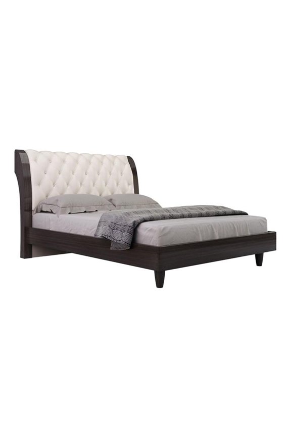 Sofia Modern Lacquer Wood California King Bed in Beige