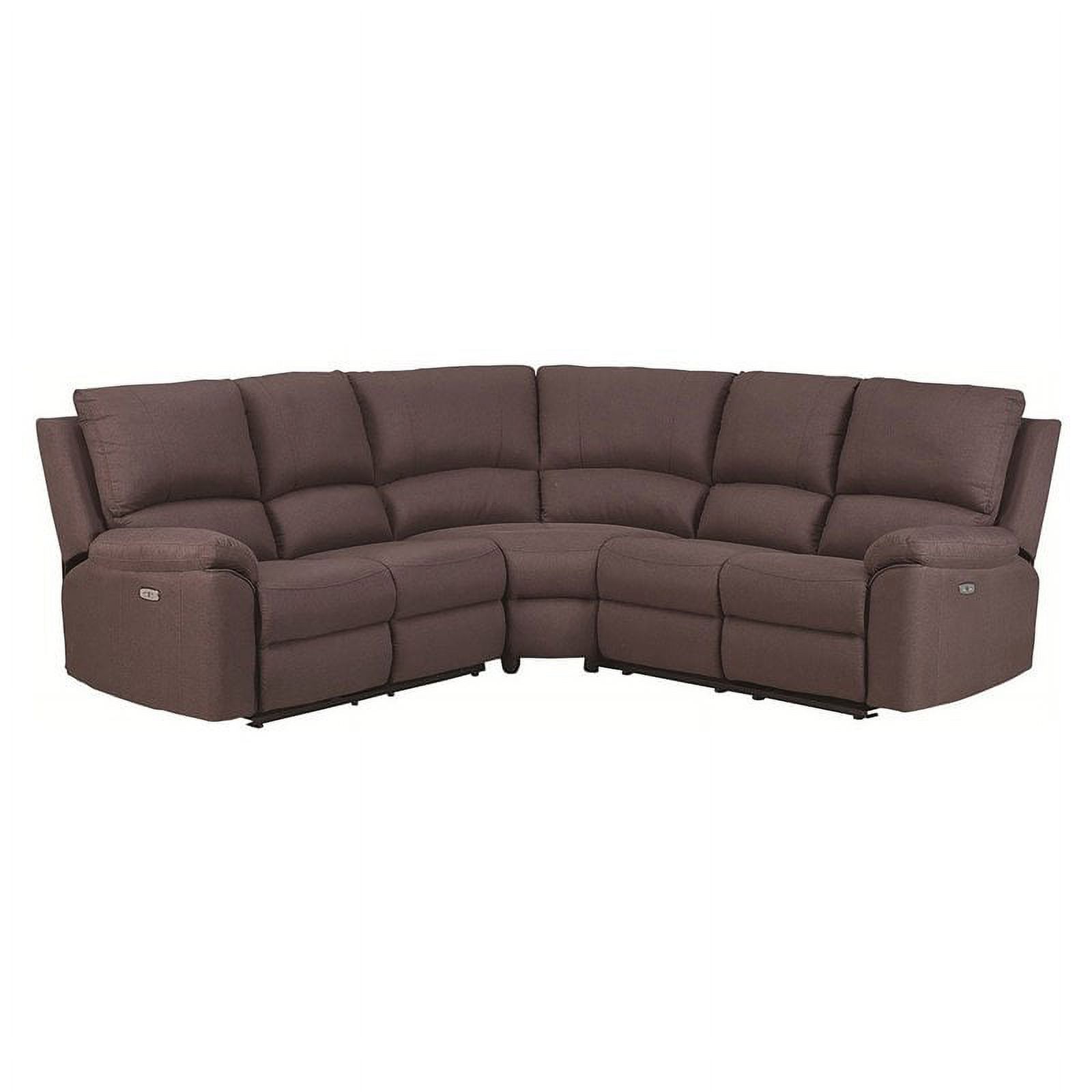 Titan Furnishings Transitional Chanille Fabric Power Reclining Sectional - Brown - image 1 of 28