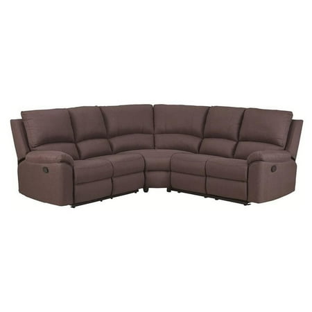 Titan Furnishings Transitional Chanille Fabric Sectional in Brown
