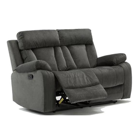 Titan Furnishings Transitional Microfiber Fabric Loveseat in Gray