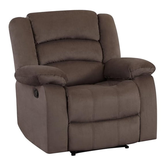 Titan Furnishings Transitional Microfiber Fabric Recliner Chair in Brown