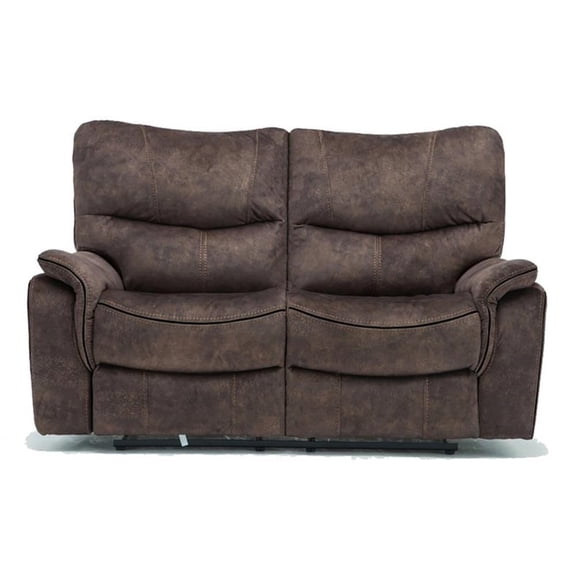 Titan Furnishings Transitional Palomino Fabric Loveseat in Dark Brown