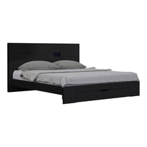 Titan Furnishings Waldorf Modern Lacquer Wood California King Bed in Gloss Black
