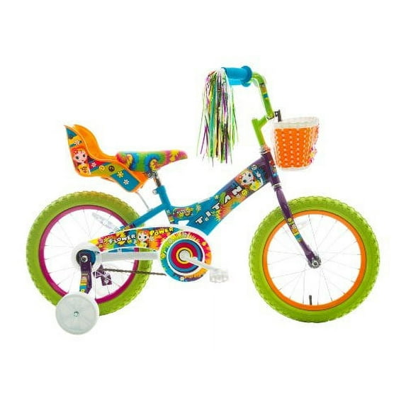Titan Girls BMX Bike for Kids Ages 4 to 7 with 16 Inch Wheels Training Wheels and Basket