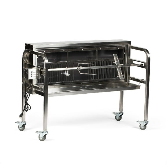 Titan Great Outdoors 13W Stainless Steel Rotisserie Roaster, Rated 88 LB, Electric Grill, Roast, Slow Cook Roaster