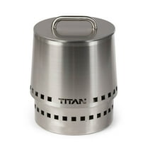 Titan Great Outdoors Duo Small Stainless Steel Fire Pit with Lid, Near Smokeless Portable Fire Pit