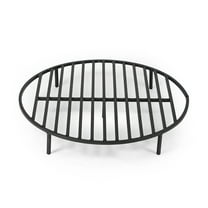 Titan Great Outdoors Round 30.5in Fire Pit Grate, Heavy Duty 1/2in Steel Elevated Log Wood Pit Grate, Burning Fireplace and Firepits