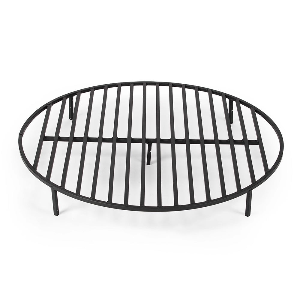 TITAN ATTACHMENTS Titan Great Outdoors Round 36.5in Fire Pit Grate, Heavy Duty 1/2in Steel Elevated Log Wood Pit Grate, Burning Fireplace and Firepits