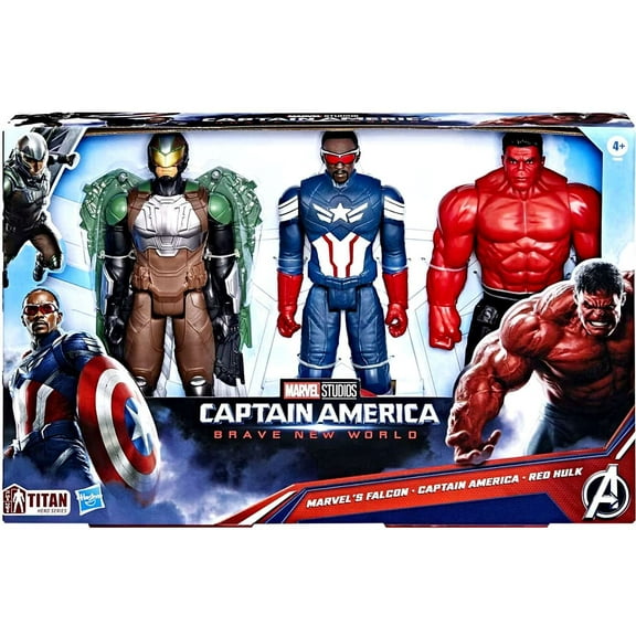 Titan Hero Series Marvel's Falcon, Captain America & Red Hulk Action Figure 3-Pack