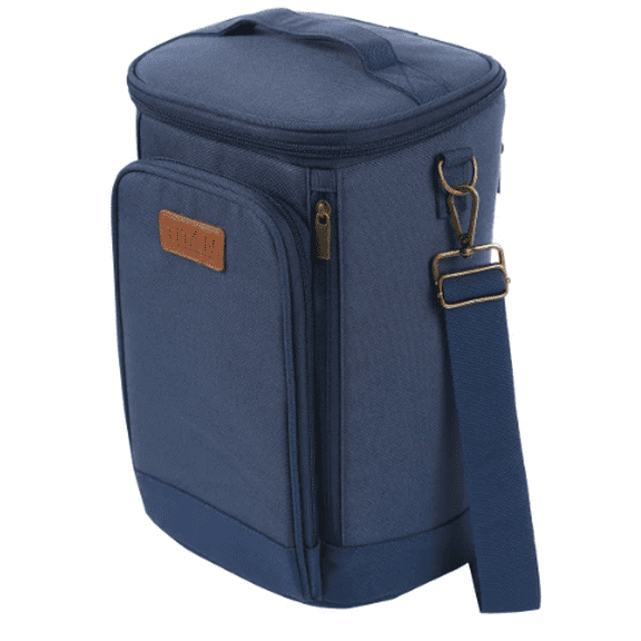 Titan Insulated Bottle Tote Cooler Bag Holds 18 Cans or 4 Wine Bottles with Ice Packs Dividers Leak Proof Thermal Cooler - BLUE