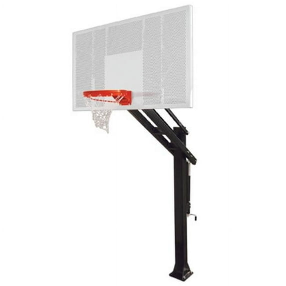 Titan Intensity Steel-Aluminum In Ground Adjustable Basketball System, Black