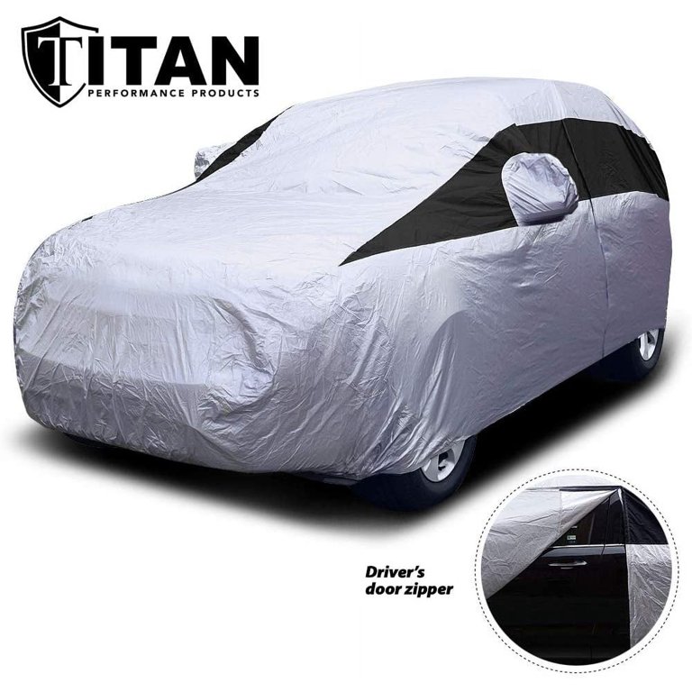 Titan Lightweight Car Cover. Mid-Size SUV. Compatible with Ford Explorer,  Jeep Grand Cherokee, and More. Waterproof Cover Measures 206 Inches and