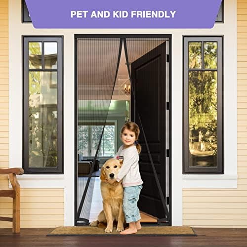 Titan Mall Magnetic Screen Door, Self Sealing Door Net, Heavy Duty Mesh Screen Magnetic Closure Keep Bugs Out, Retractable - Pet and Kid Friendly, Hands Free fit for 39" x 82" Doors