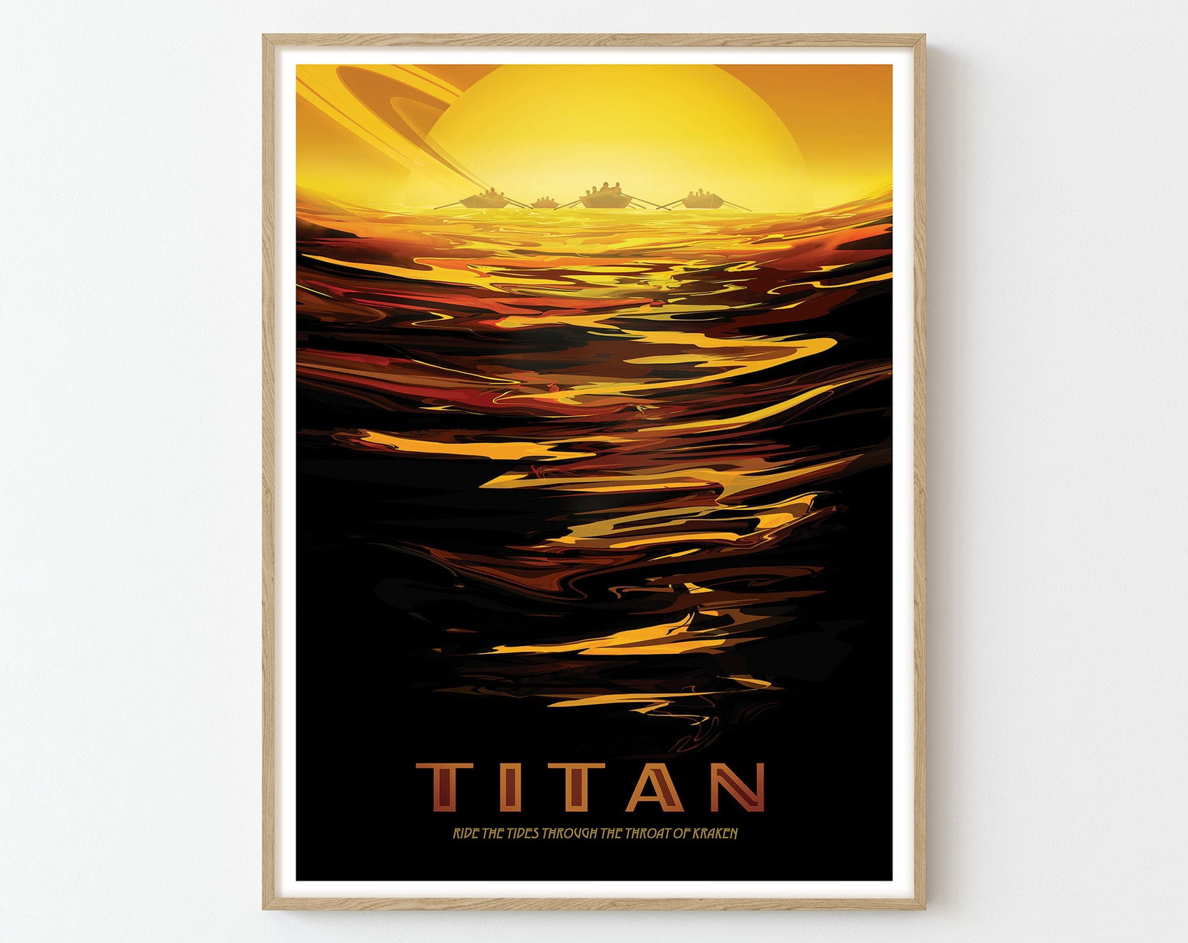 Titan NASA Space Travel Poster Print | Planet Wall Art | Home Decor ...