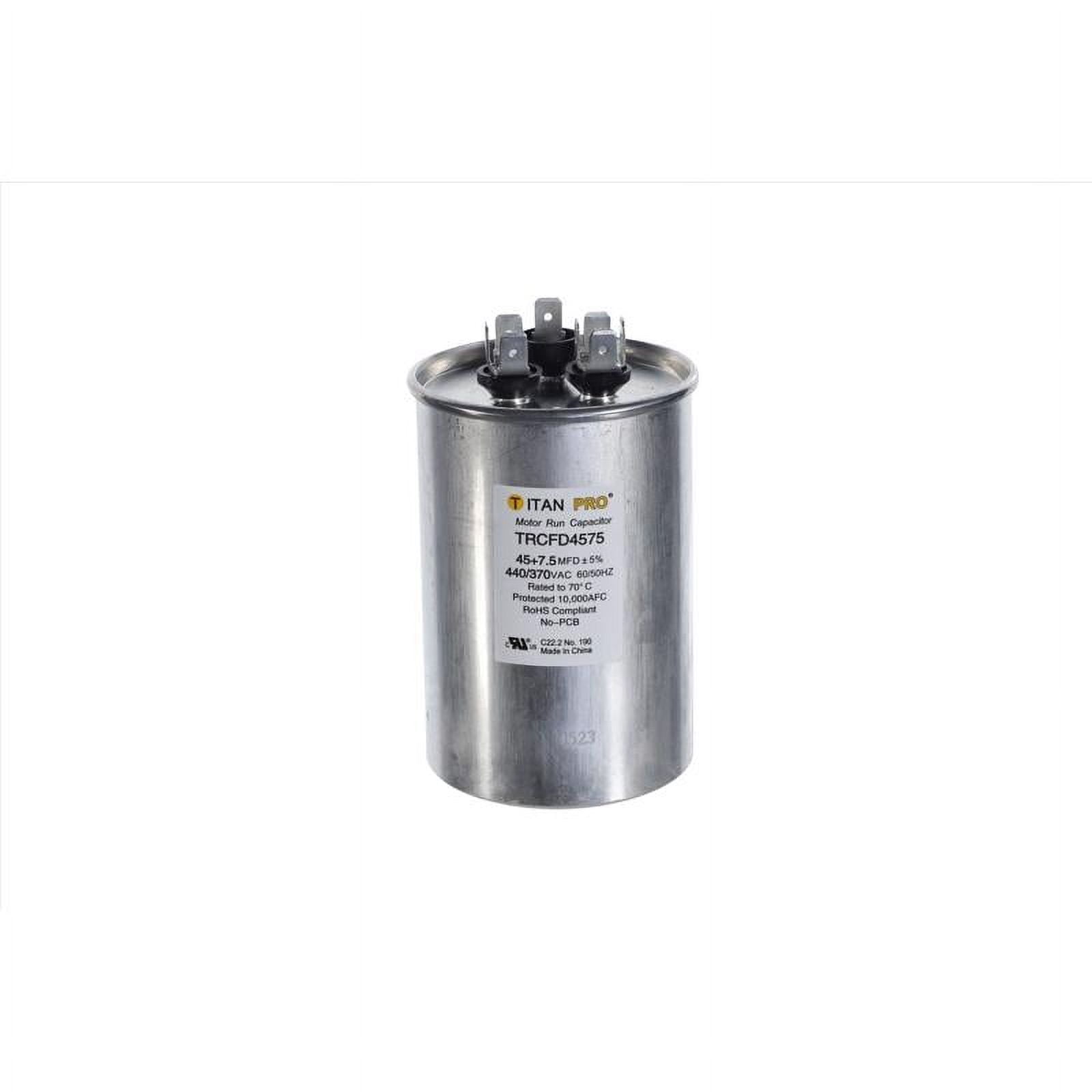 Titan Pro 45+7.5 MFD 440 V Round Run Capacitor - Walmart.com