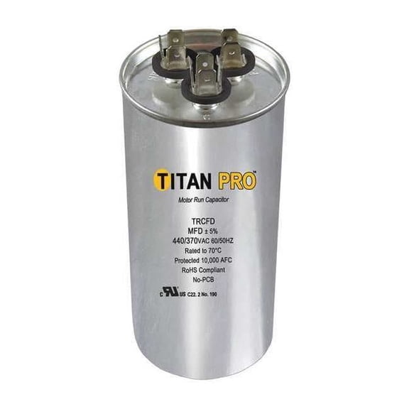 Titan Pro Dual Run Capacitor,60/10 MFD,5"H TRCFD6010