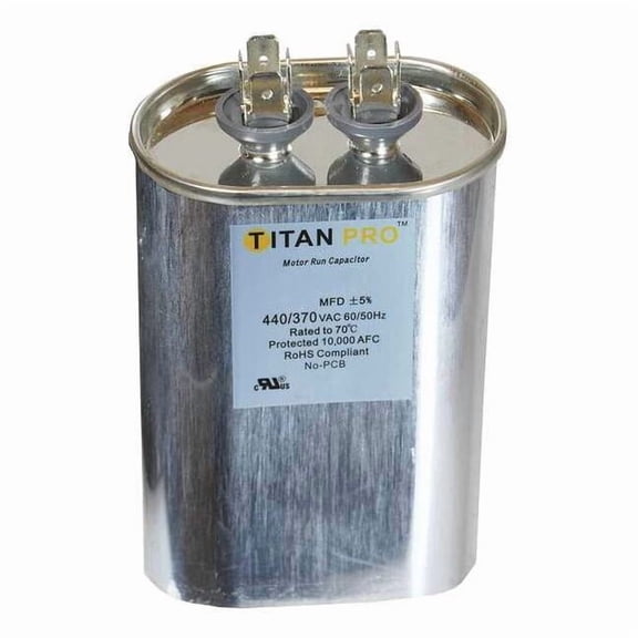 Titan Pro Motor Run Capacitor,50 MFD,3-7/16" H TOCF50