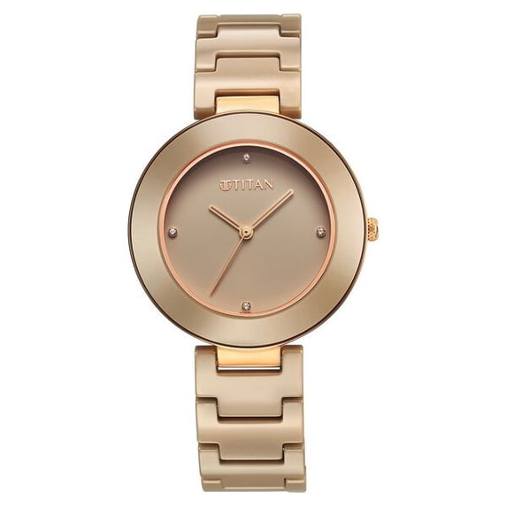 Titan Purple Ceramics Pink Dial Analog Ceramic Strap watch for Women