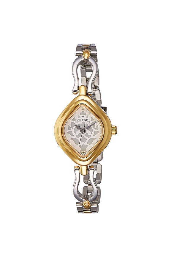 Quartz Analog White Dial Stainless Steel Strap Watch for Women-NS2536BM02