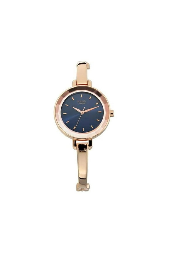Raga Quartz Analog Blue Dial Metal Strap Watch for Women-NS2575WM02
