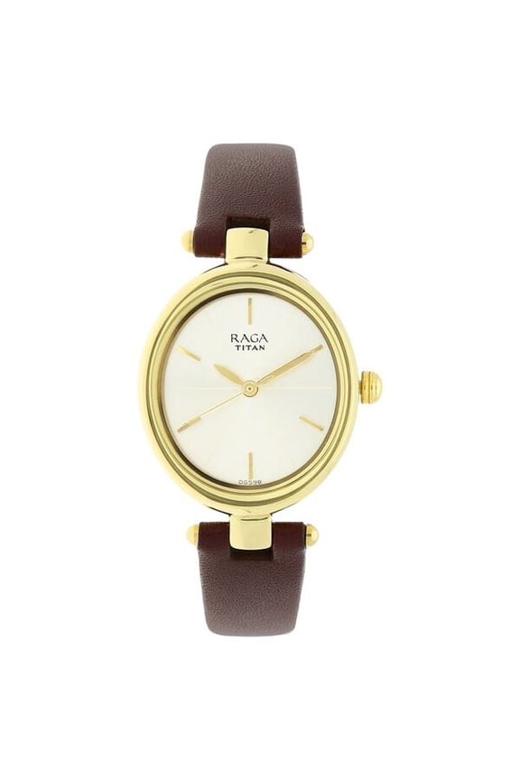 Raga Viva Champagne Dial Analog Leather Strap Watch for Women