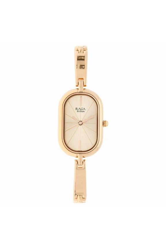 Raga Viva Rose Gold Dial Women Watch With Metal Strap