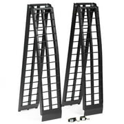 Titan Ramps Folding ATV Loading Ramps - Arched Aluminum Design - 2 Pack, 9 ft Black