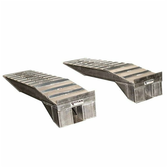 Titan Ramps Aluminum Semi Truck Riser Ramps 20,000 Pound Capacity, Silver