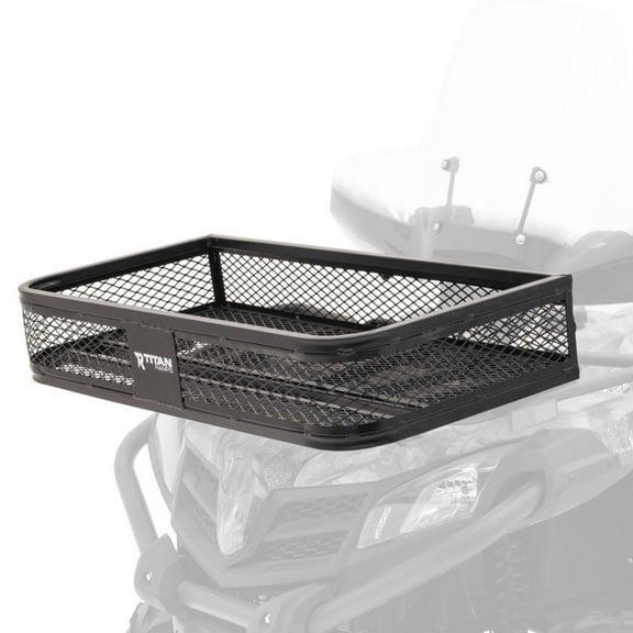 Open Box Titan Ramps Universal ATV/UTV Front Cargo Basket Rack with 100lbs Capacity