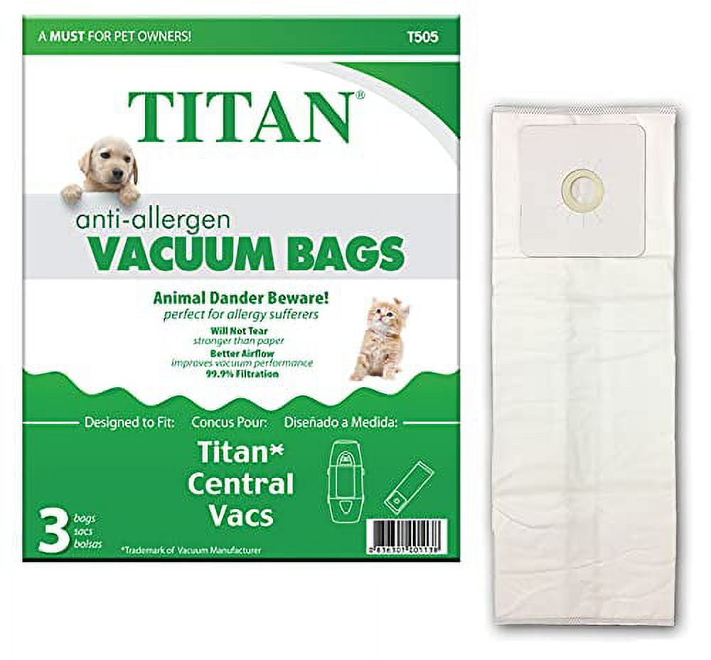 Titan Replacement Allergen Vacuum bags Designed to fit Titan and Nutone