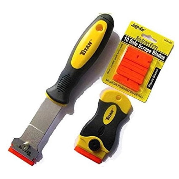 Titan Scraper Combo Set with 10 DoubleEdged Plastic Blades