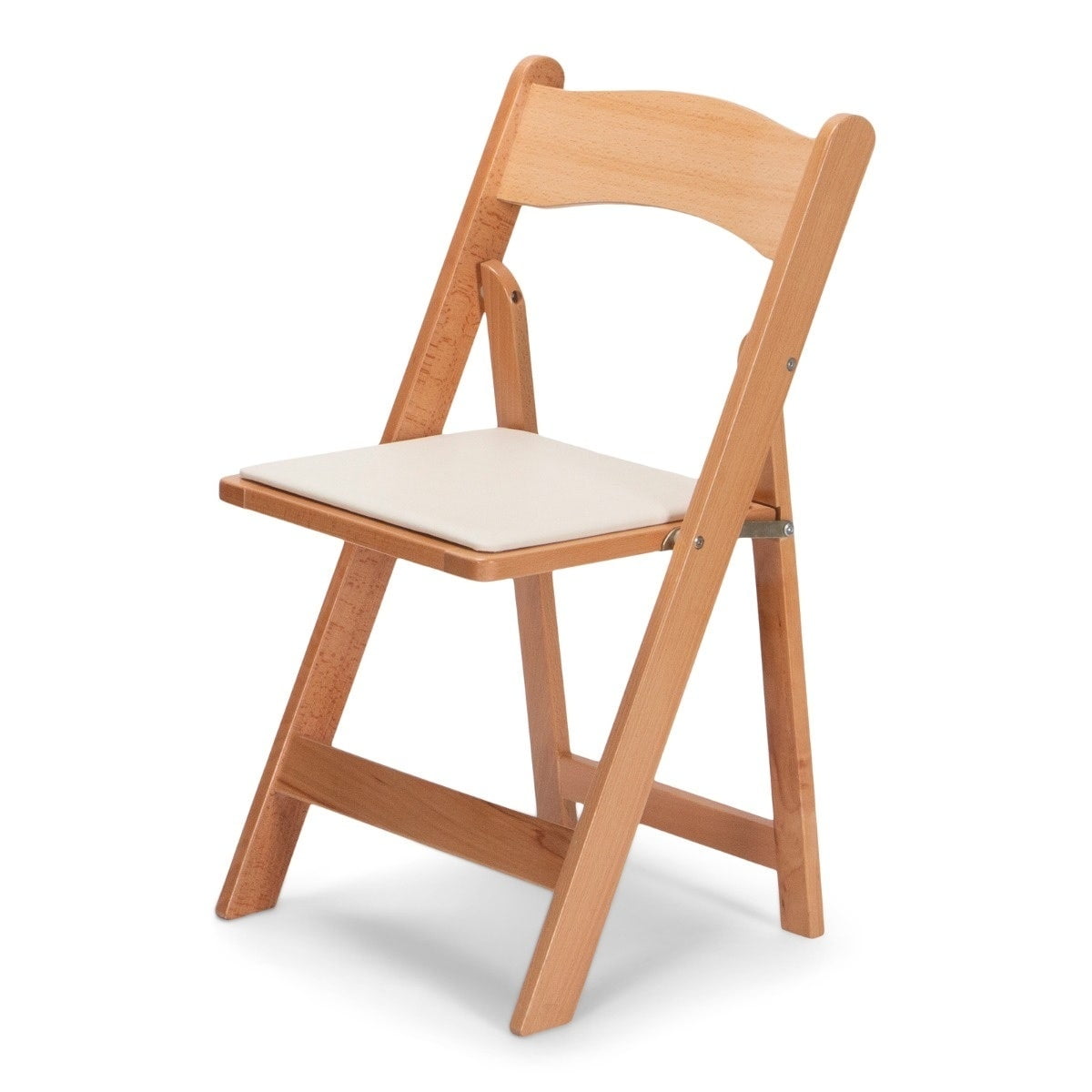 Titan Series Wood Folding Chair - Natural with Ivory Pad - 4 Pack