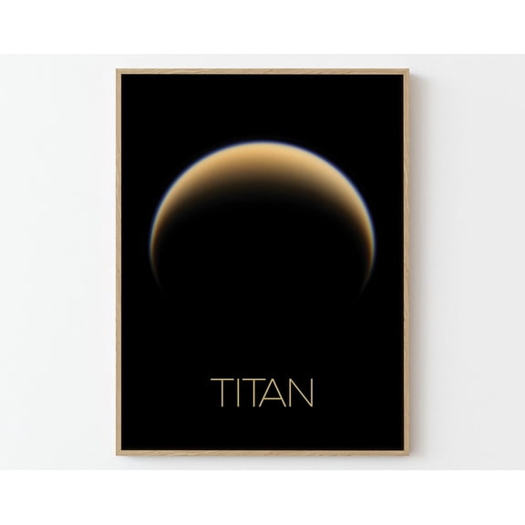 Titan Space Travel Poster Print | Stars Planets Universe Cosmos, 12x18 UNFRAMED