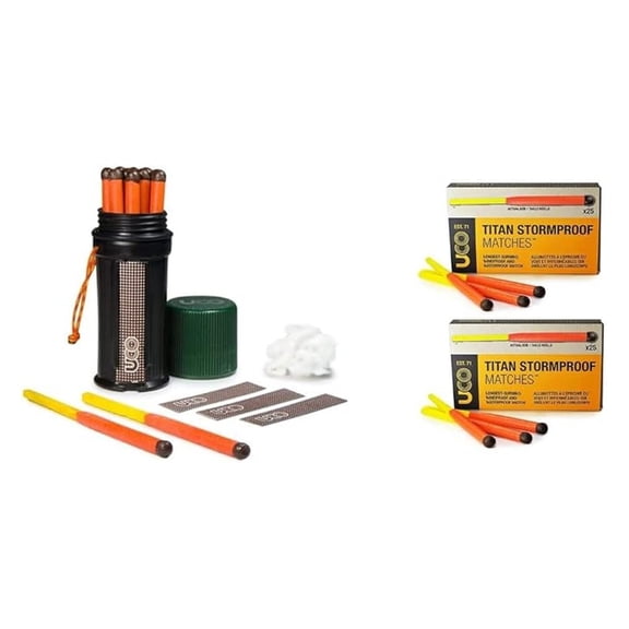 Titan Stormproof, Waterproof & Windproof Match Kit with Two Refill Packs