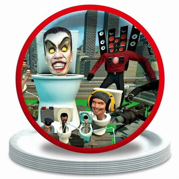 Titan TV Man Skibidi Toilet Paper Plates Birthday Decorations Party Supplies Tableware Disposable Dinnerware