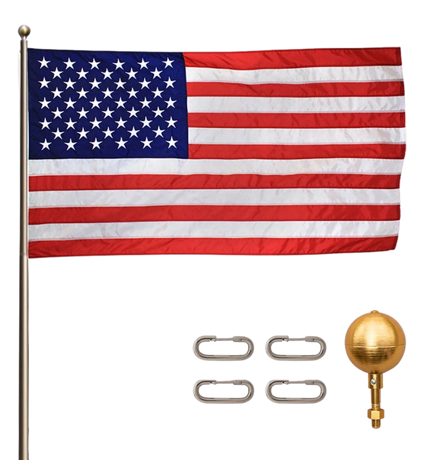 Titan Telescoping Flag Poles, Light Bronze 20ft- Heavy Duty Aluminum Flag Pole Kit, Kit Includes, Telescoping Flagpole and Hardware