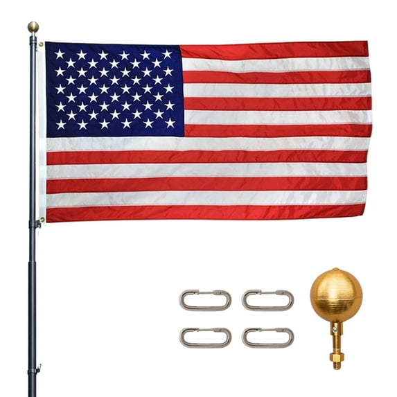 Titan Telescoping FlagPoles Kit, Aluminum, Bronze Black 25ft