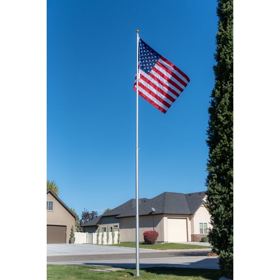 Titan Telescoping Flagpole Kit - 20' Silver