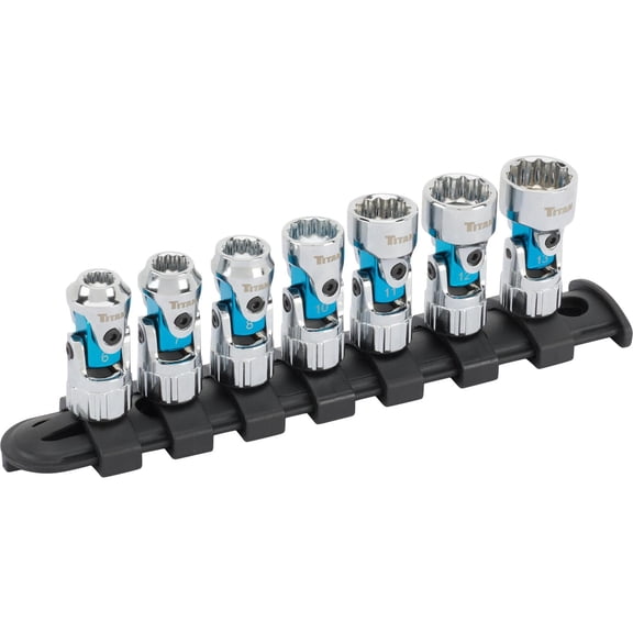 Titan Tool 66840 7-Piece Auto Flex Chrome Metric Socket Set