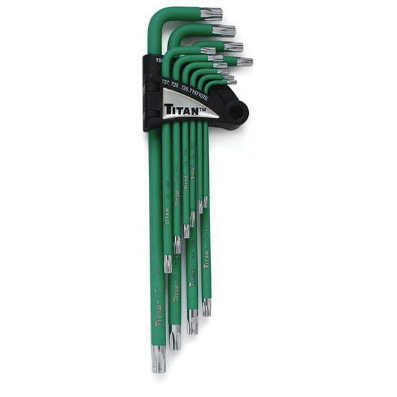 Titan Tools 12715 Extra-Long Arm Tamper Resistant Star Key Set - 13 Piece