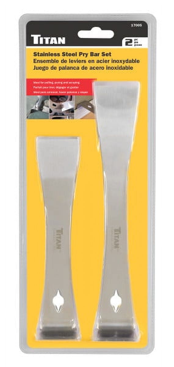 Titan Tools 17005 2 Piece Stainless Steel Pry Bar/Scraper Set
